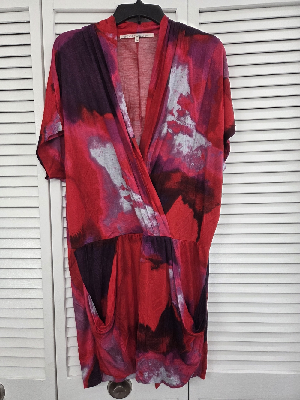 RACHEL Rachel Roy Red and Pink Tie-Dye Top
